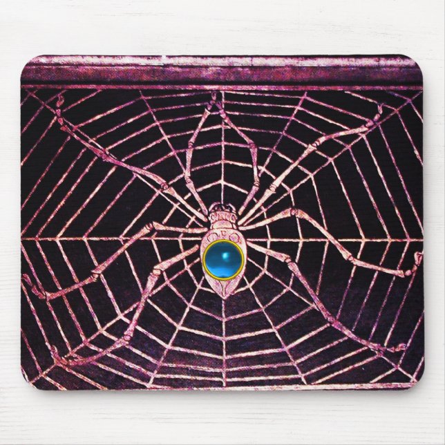 SPIDER UND WEB Blue Sapphire Black Mousepad (Vorne)