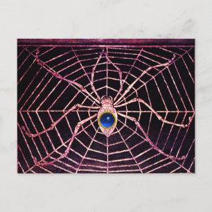SPIDER UND WEB Blue Sapphire Black Postkarte