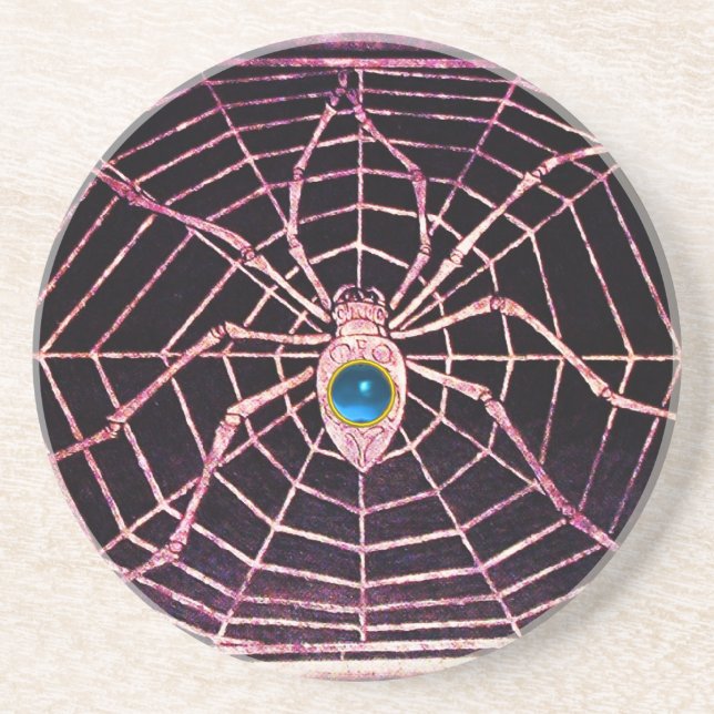 SPIDER UND WEB Blue Sapphire Black Untersetzer (Vorne)