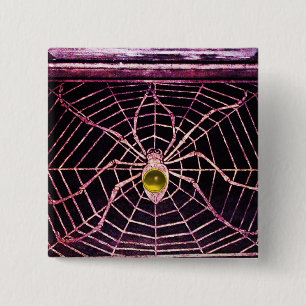 SPIDER UND WEB-Gelbes Topaz Schwarz Button