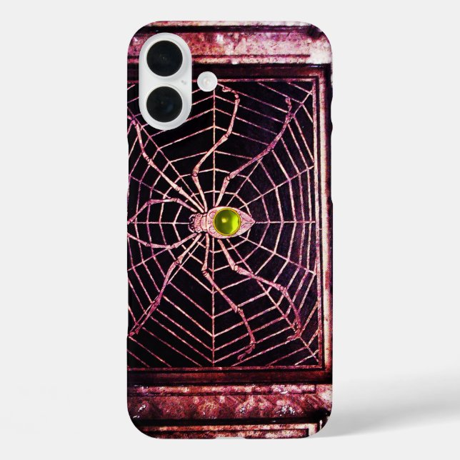 SPIDER UND WEB-Gelbes Topaz Schwarz Case-Mate iPhone Hülle (Rückseite)