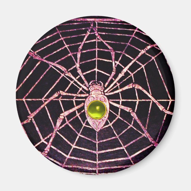 SPIDER UND WEB-Gelbes Topaz Schwarz Magnet (Vorne)