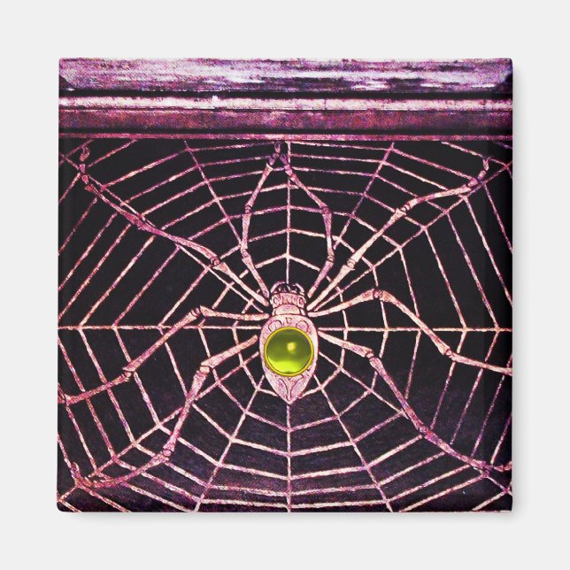 SPIDER UND WEB-Gelbes Topaz Schwarz Magnet (Vorne)