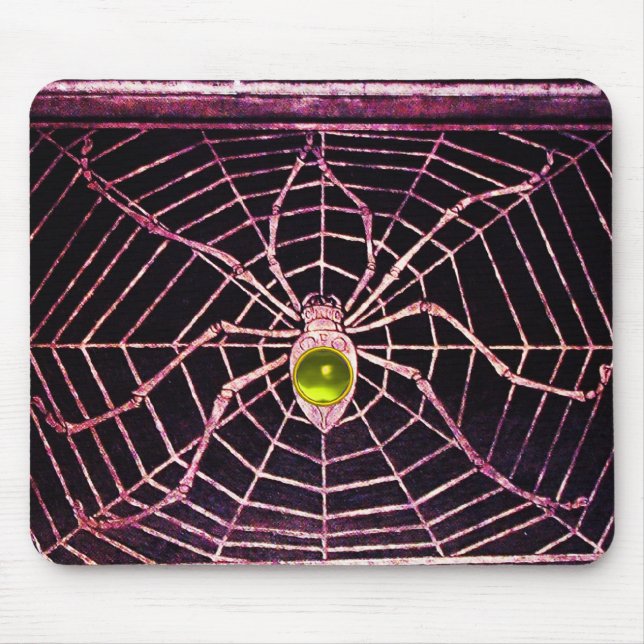 SPIDER UND WEB-Gelbes Topaz Schwarz Mousepad (Vorne)