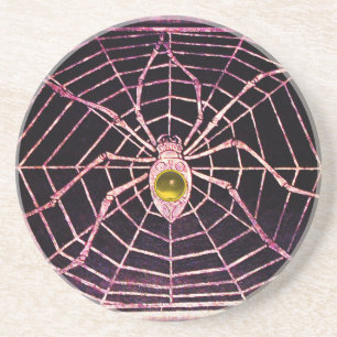 SPIDER UND WEB-Gelbes Topaz Schwarz Untersetzer