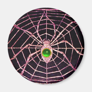 SPIDER UND WEB Green Emerald Black Magnet