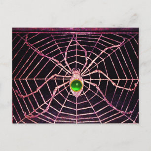 SPIDER UND WEB Green Emerald Black Postkarte