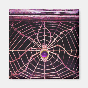 SPIDER UND WEB Lila Amethyst Black Magnet