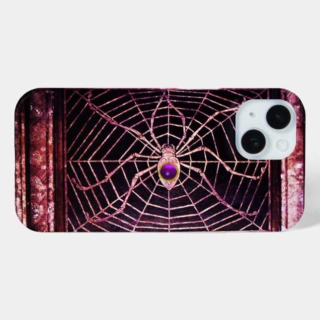 SPIDER UND WEB Lila Edelstein Schwarz Case-Mate iPhone Hülle (Rückseite (Horizontal))
