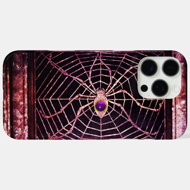 SPIDER UND WEB Lila Edelstein Schwarz Case-Mate iPhone Hülle (Rückseite (Horizontal))