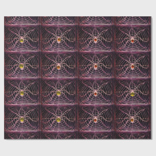 SPIDER UND WEB MIT GEMSTONES Halloween Geschenkpapier
