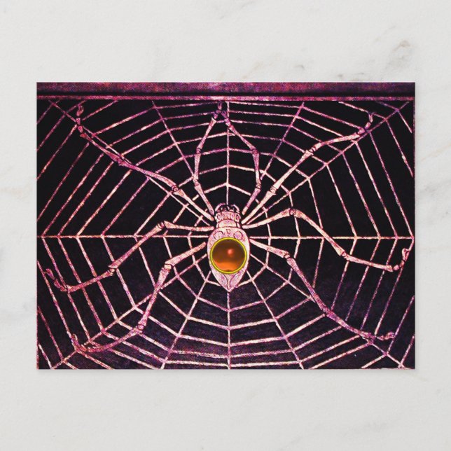 SPIDER UND WEB Orange Agate Black Postkarte (Vorderseite)