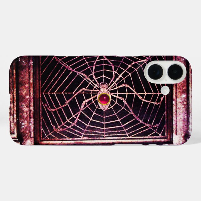 SPIDER UND WEB Red Pink Ruby Black Case-Mate iPhone Hülle (Rückseite (Horizontal))