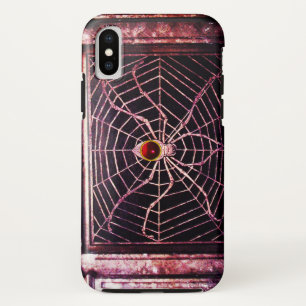 SPIDER UND WEB Red Ruby Black iPhone XS Hülle
