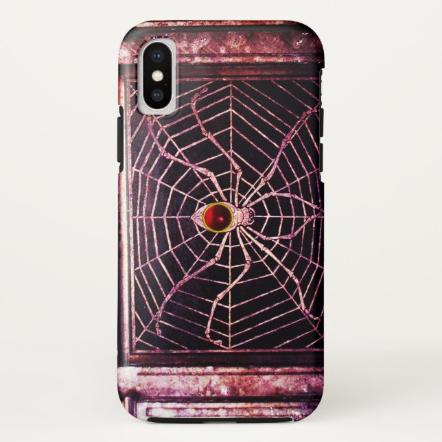 SPIDER UND WEB Red Ruby Black Case-Mate iPhone Hülle (Rückseite)