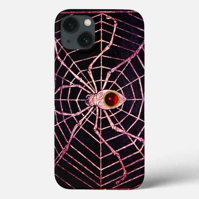 SPIDER UND WEB Red Ruby Black Case-Mate iPhone Hülle (Rückseite)