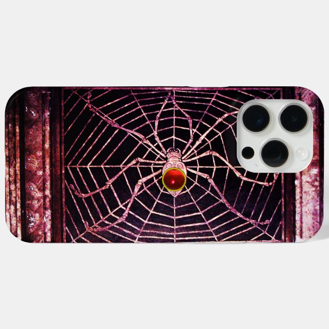 SPIDER UND WEB Red Ruby Black Case-Mate iPhone Hülle (Rückseite (Horizontal))