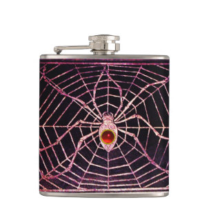 SPIDER UND WEB Red Ruby Black Flachmann