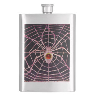 SPIDER UND WEB Red Ruby Black Flachmann