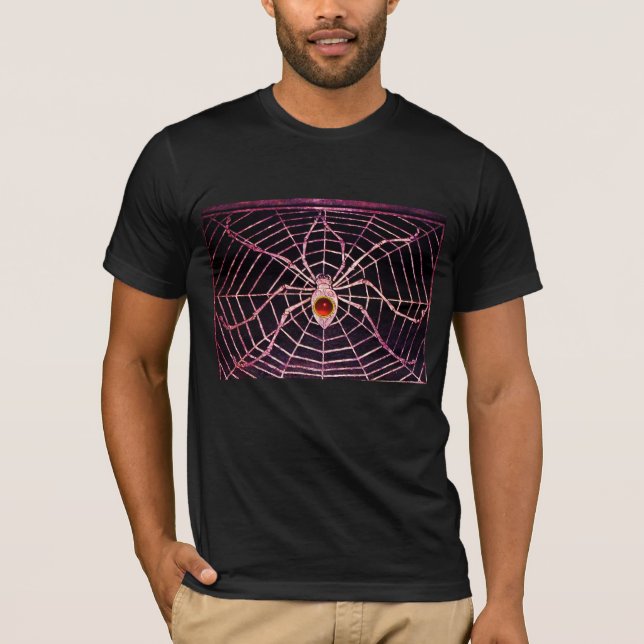 SPIDER UND WEB Red Ruby Black T-Shirt (Vorderseite)