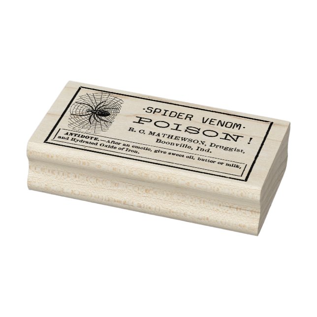 SPIDER VENOM - Vintages Apothekenetikett Gummistempel (Stempel)