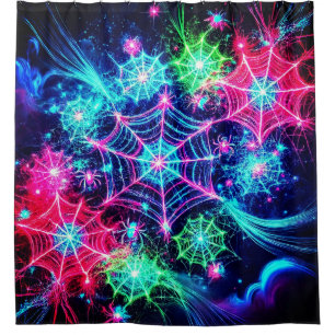 Spider Web Art Duschvorhang