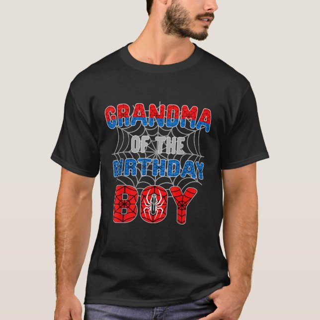 Spider Web Birthday Party Grandma of The Birthday  T-Shirt (Vorderseite)