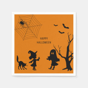 Spider Web Black Cat Paper Napkin Serviette