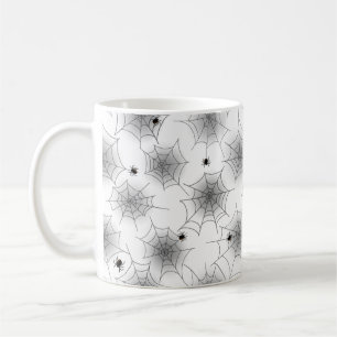 Spider Web Black und White Halloween Tasse