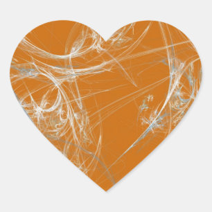 Spider Web Fraktal Background Heart Sticker