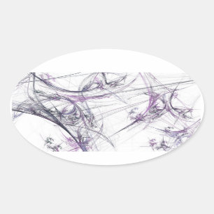 Spider Web Fraktal Background Oval Aufkleber