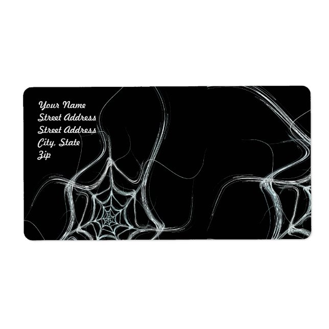 Spider Web Fraktal Background Shipping Label (Vorne)