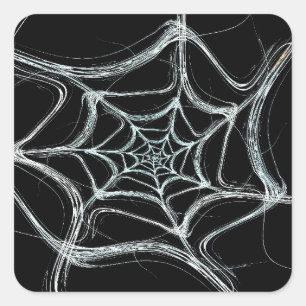 Spider Web Fraktal Background Square Aufkleber