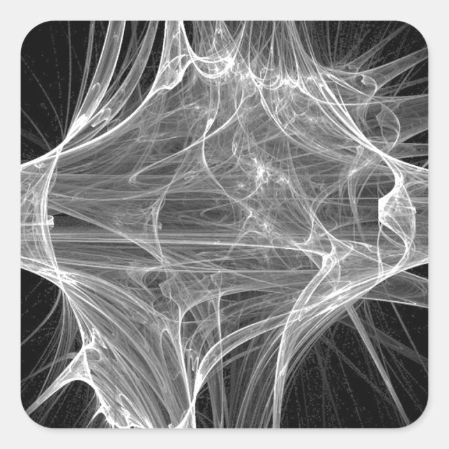 Spider Web Fraktal Design Quadratischer Aufkleber (Vorderseite)