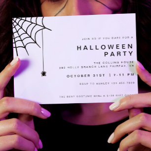 Spider Web Halloween-Party Einfaches Minimalistis Einladung