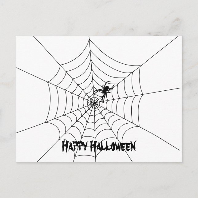 Spider Web Halloween Postcard Postkarte (Vorderseite)