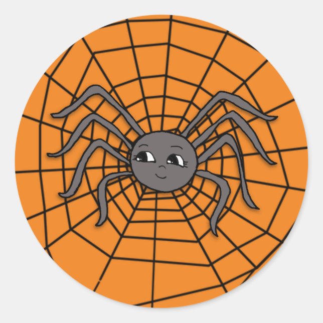 Spider Web Halloween Spooky Party Runder Aufkleber (Vorderseite)