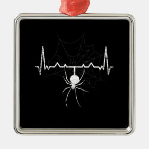 Spider Web Heartbeat Cobweb Spider Gift Ornament Aus Metall