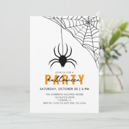 Spider & Web Modernes erwachsenes Halloween-Party Einladung