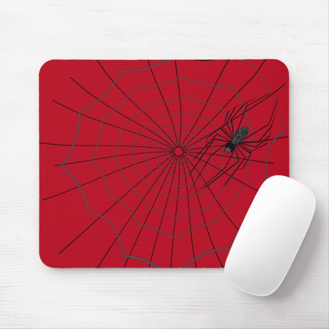 Spider Web Mousepad, Dunkelrot Mousepad (Mit Mouse)