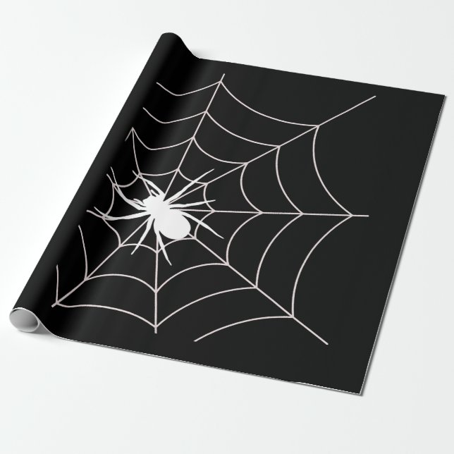 Spider Web Pregnancy Ankündigung Halloween Geschenkpapier (Ungerollt)