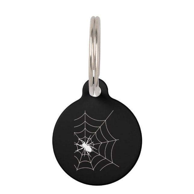 Spider Web Pregnancy Ankündigung Halloween Haustiermarke (Vorderseite)
