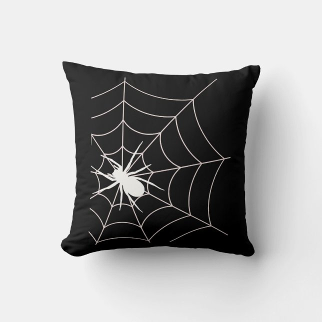 Spider Web Pregnancy Ankündigung Halloween Kissen (Vorderseite)