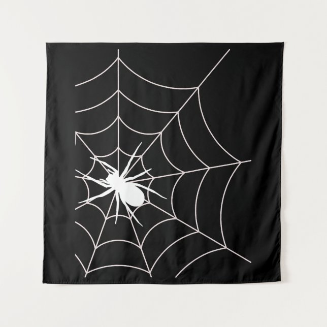 Spider Web Pregnancy Ankündigung Halloween Wandteppich (Vorderseite)