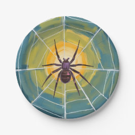 Spider Web Spooky Halloween-Party Pappteller