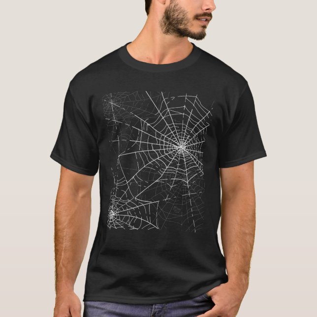 Spider Web TShirt Halloween Cobweb Kostüm Shirt (Vorderseite)