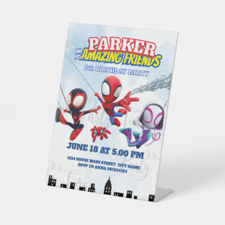 Spiderman-Themen-Geburtstag Superheld Spinnenparty Sockelschild