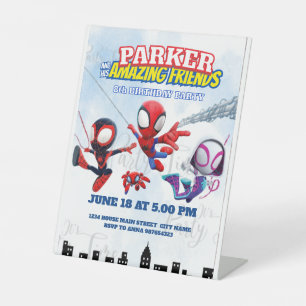 Spiderman-Themen-Geburtstag Superheld Spinnenparty Sockelschild