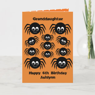 Spiders Birthday Halloween Granddaughter Karte