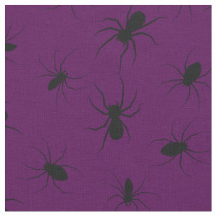 Spiders Gothic Halloween Black Deep Lila Stoff